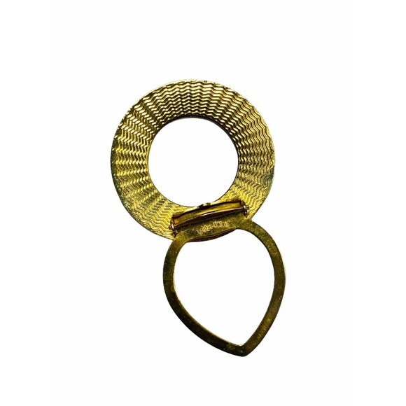 Custom Made Lieba USA Gold-Tone Scarf Ring Upcycled W/ Luxury Bag Canvas Accent - Picture 5 of 11